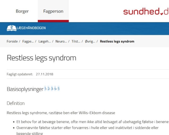 Restless legs syndrome. Det gjorde ondt!