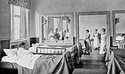 Sengebehandling. Stuegang på Kurhuset, Sct. Hans Hospital, 1916